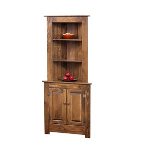 Farmhouse - Amish Small Corner Cabinet with Open Shelves - Free Shipping