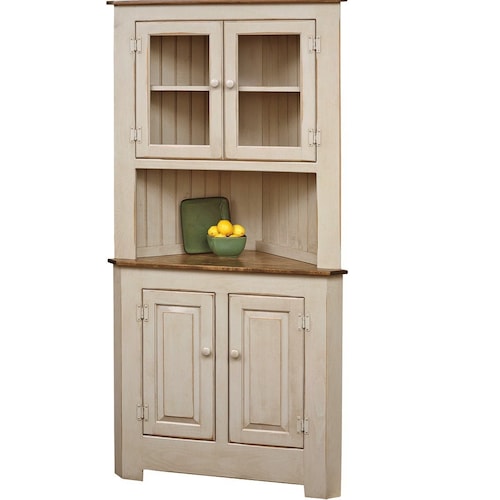 Farmhouse Amish Small Corner With Open Shelves Etsy