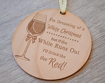 Wood Wine Christmas Ornament