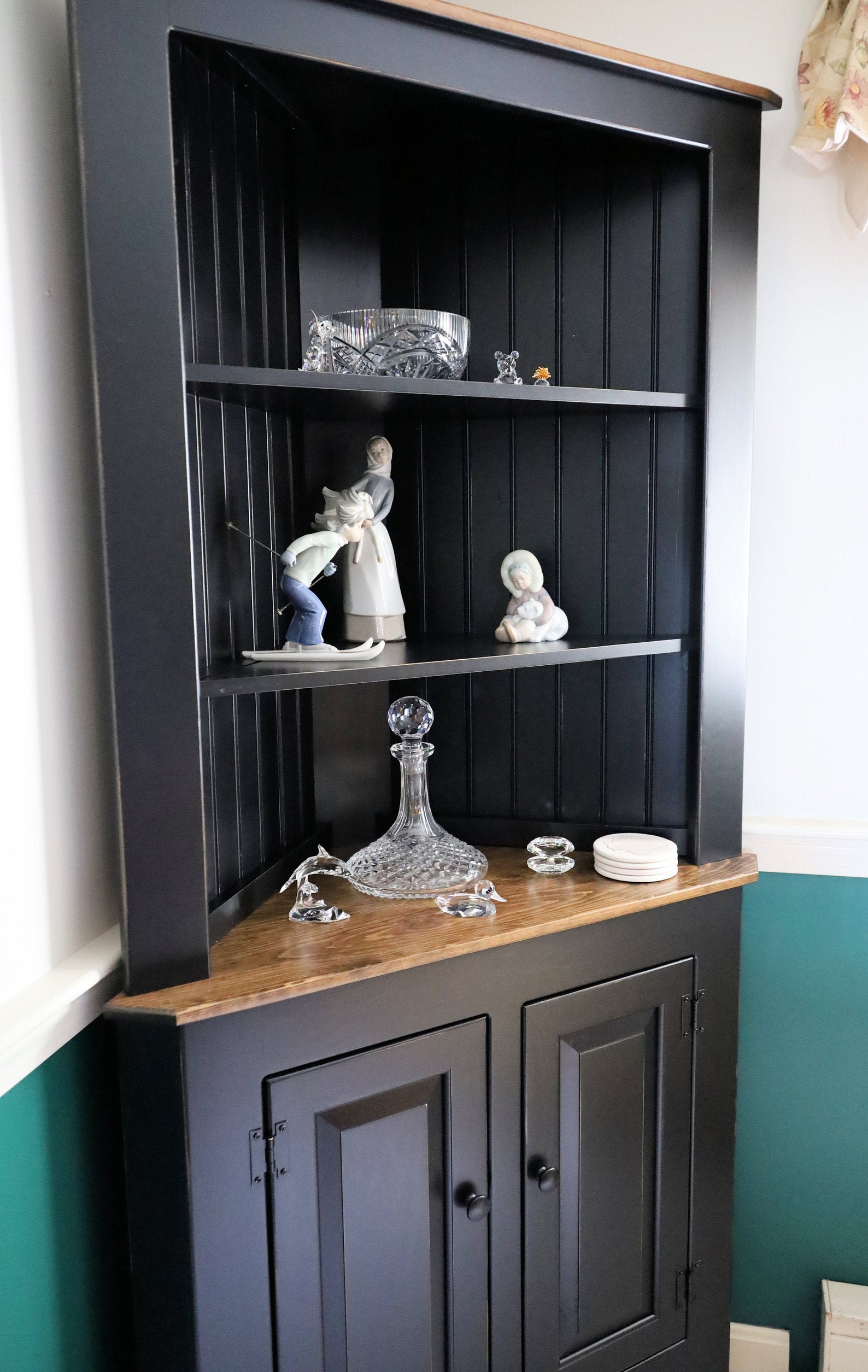 Lancaster Amish Corner With Open Shelves Free Etsy