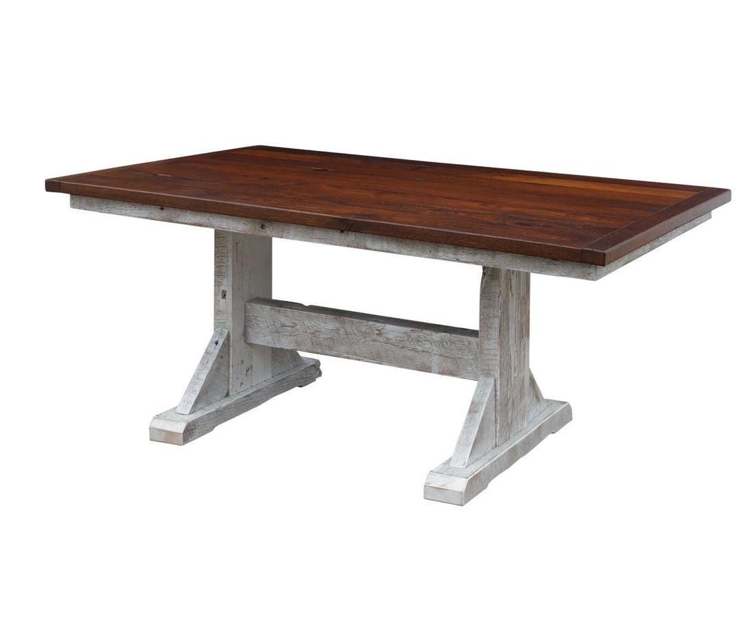 Silverton - Reclaimed Barn Wood Dining Trestle Table - FREE SHIPPING - Etsy