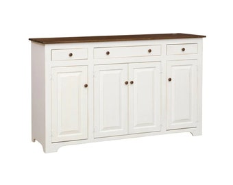 Harrisburg - Amish Large Buffet Cabinet - Handcrafted Solid Wood Construction -  Free Delivery Anywhere in the USA