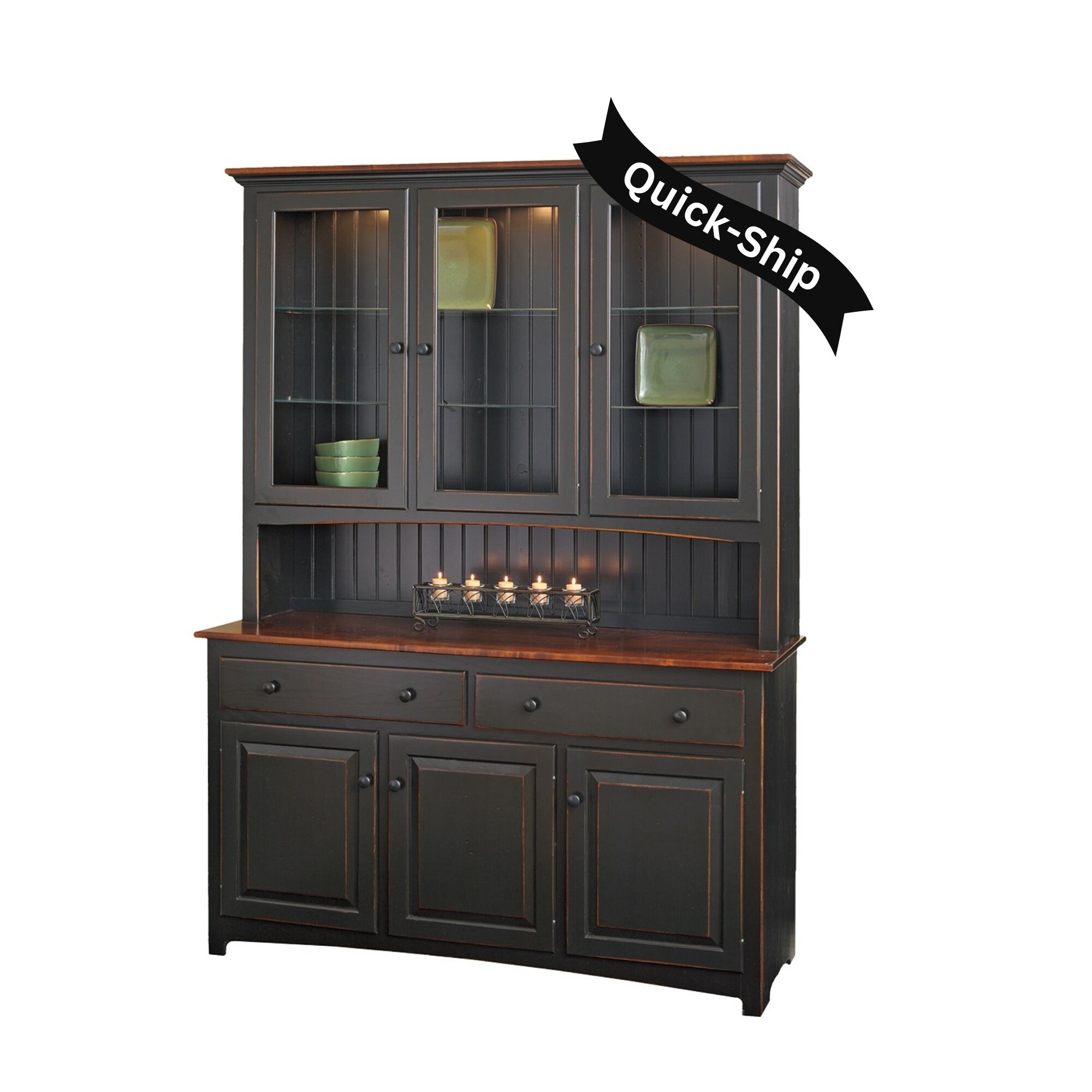 Amish on sale china hutch