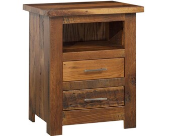 Tioga -  Reclaimed Barn Wood Open Top Nightstand - FREE SHIPPING