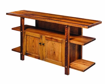 Ashland - Reclaimed Barn Wood TV Stand With Doors - FREE SHIPPING