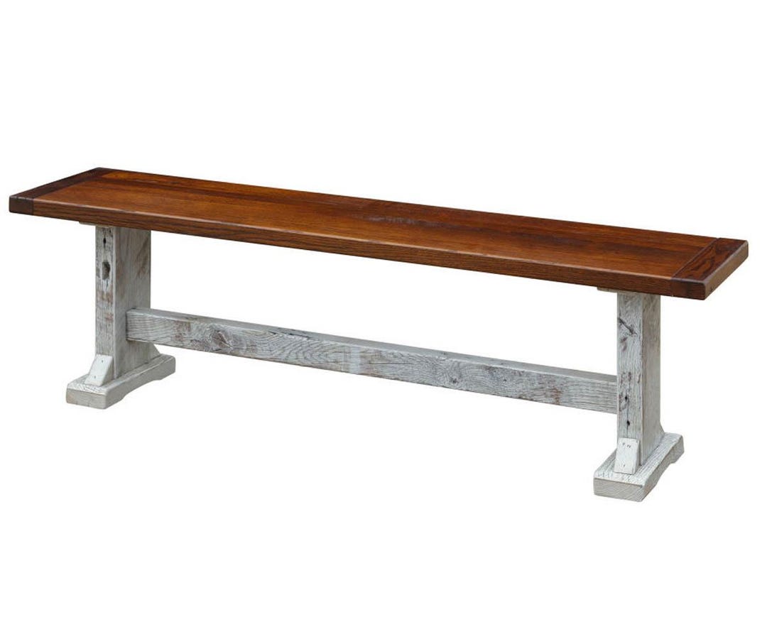 Silverton - Reclaimed Barn Wood Trestle Bench - FREE SHIPPING - Etsy