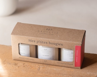 Love Love Gift Set - 3 Handmade scented candles made with natural soy wax - Love Tea, Night and Dawn.