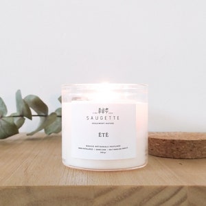 Été - Bougie artisanale parfumée à la cire de soja naturelle
