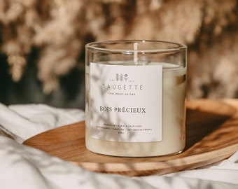 Bois précieux - Bougie artisanale parfumée à la cire de soja naturelle