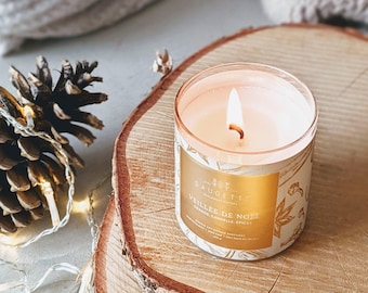 Bougie Parfumée Cire De Soja Citron Vert Mangue – 450g, Mèche En Bois – Artisanale, Écologique – Pour Relaxation, Aromathérapie