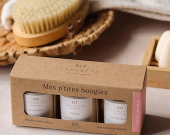 Bath Ritual Set - 3 Handmade scented candles made from natural soy wax - Hammam, Neroli, Meditation.