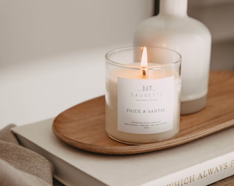 Fig & Sandalwood - Handmade scented candle with natural soy wax