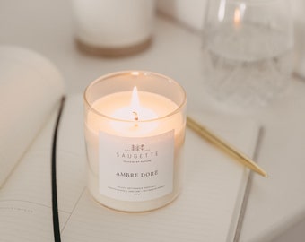 Golden Amber - Handmade scented candle made with natural soy wax