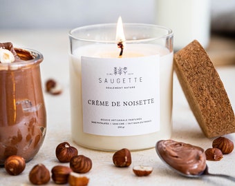 Crème de noisette - Bougie artisanale parfumée à la cire de soja naturelle