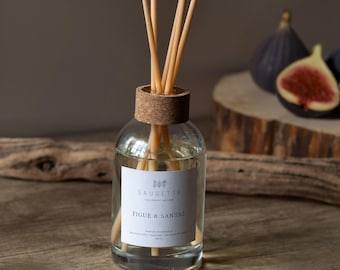 Fig and Sandalwood - Room fragrance diffuser and its 8 natural fiber reeds
