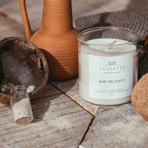 Eau de coco - Bougie artisanale parfumée à la cire de soja naturelle