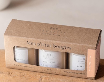 Zen Escape Gift Set - 3 Handmade scented candles made with natural soy wax - Orange Blossom, Bergamot and Ylang-ylang.