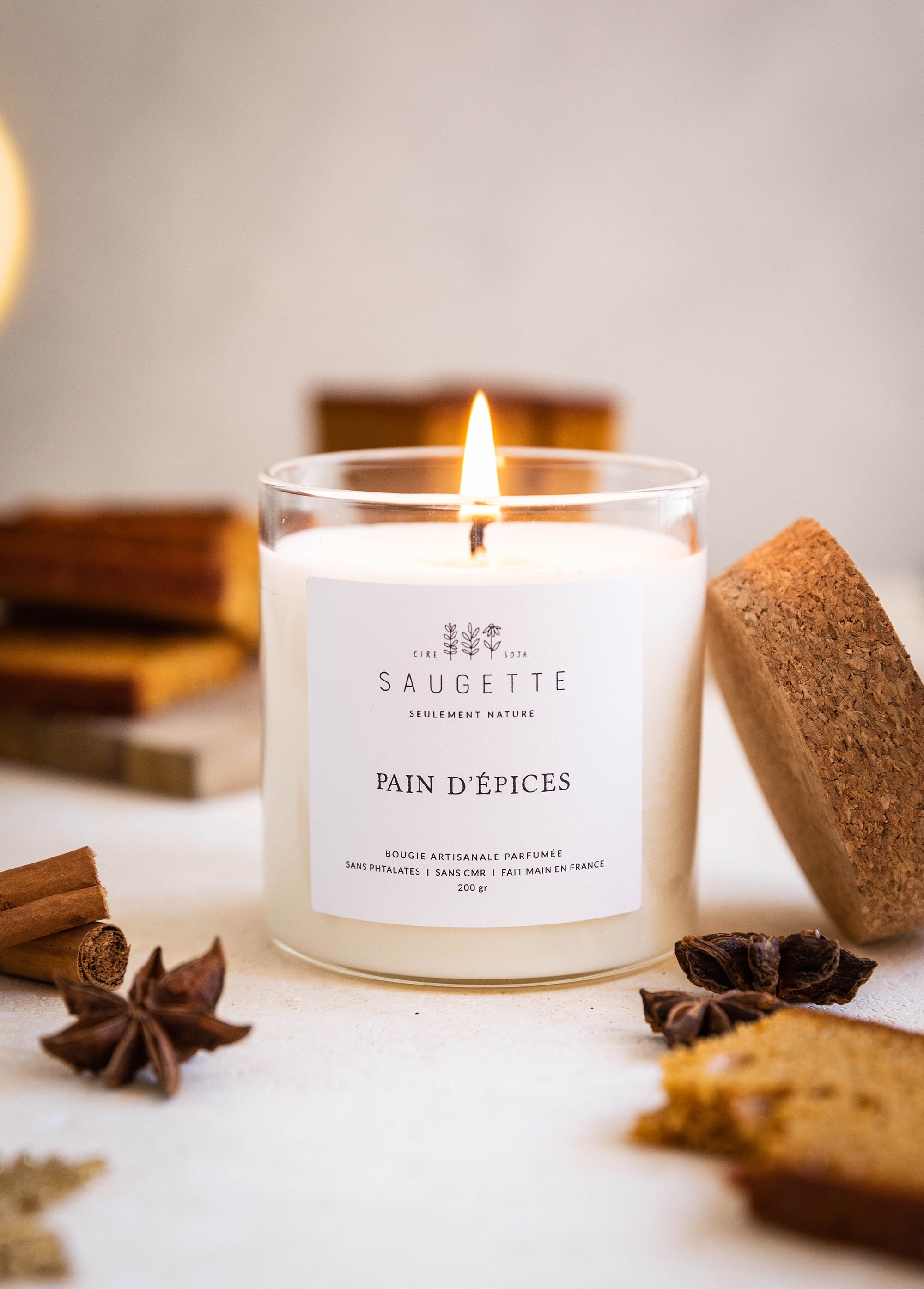 Bougie Parfumée 4 Mèches 18oz - Cire De Soja, Parfum Sauge Et Mousse Longue Durée (50h+) - Décoration Et Cadeau Maison