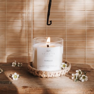Vanille - Bougie artisanale parfumée à la cire de soja naturelle