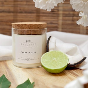 Coco lemon - Bougie artisanale parfumée à la cire de soja naturelle