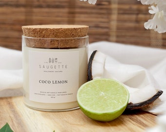 Coco Lemon - Handmade scented candle made with natural soy wax