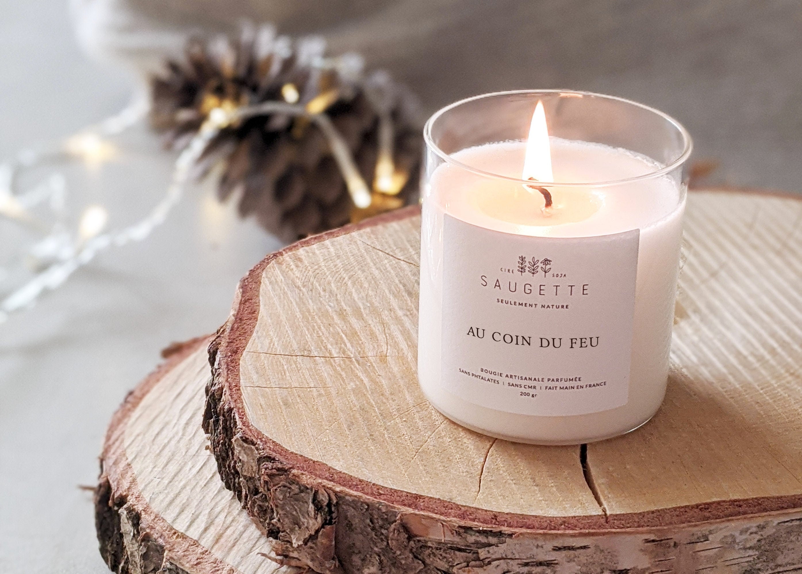 Au Coin Du Feu - Bougie Artisanale Parfumée à La Cire de Soja Naturelle