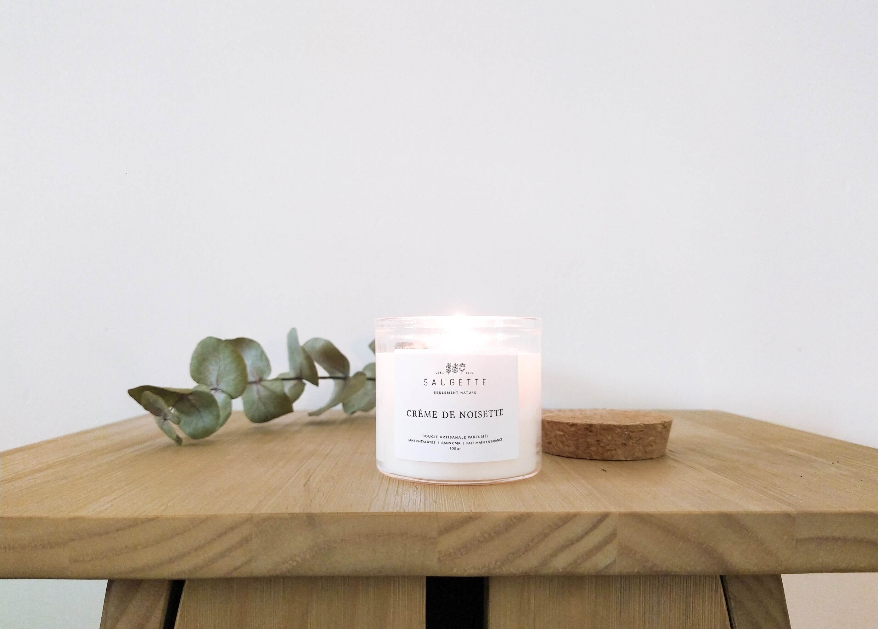 Crème de Noisette - Bougie Artisanale Parfumée à La Cire Soja Naturelle