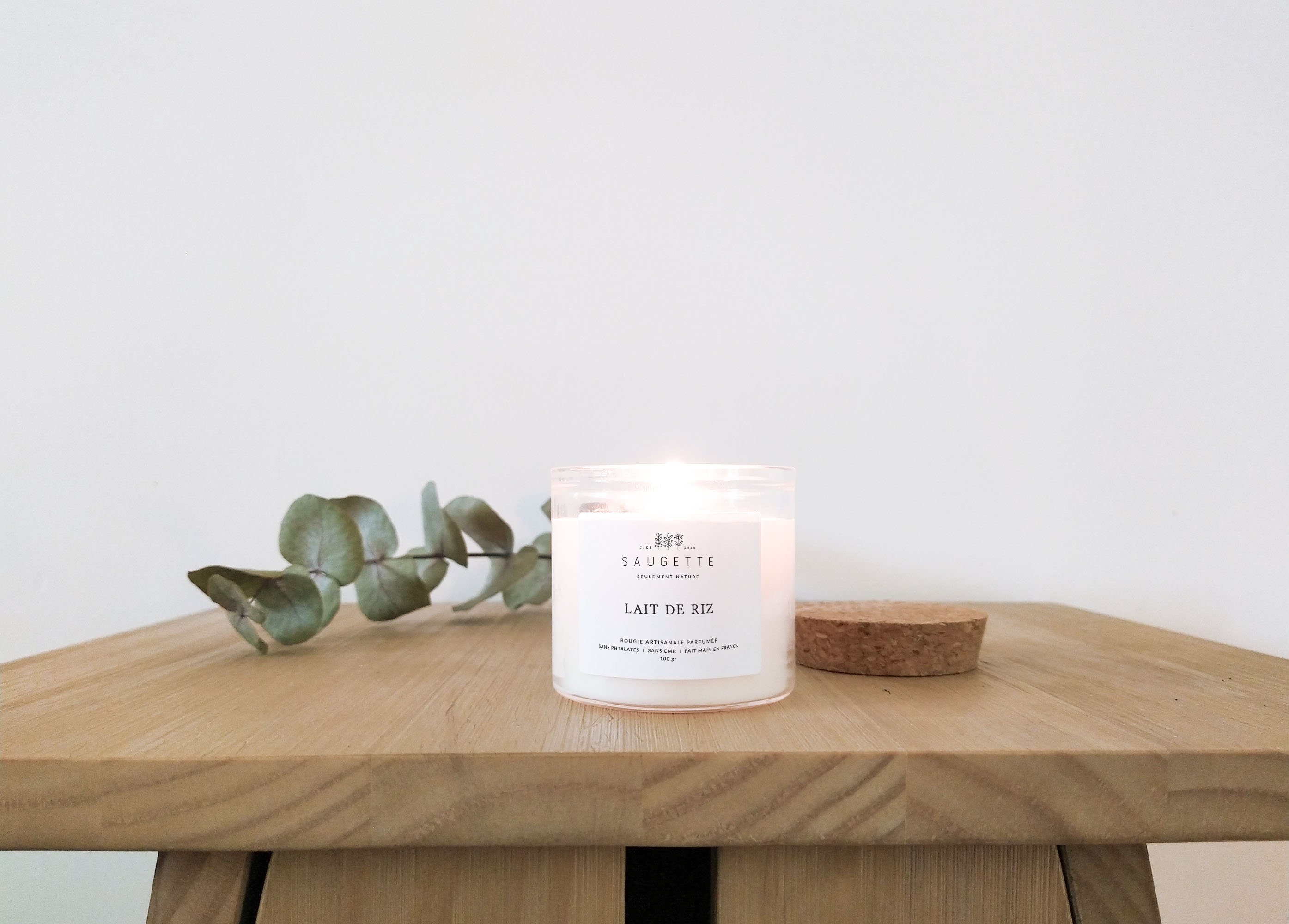 Lait de Riz - Bougie Artisanale Parfumée à La Cire Soja Naturelle