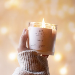 Hiver - Bougie artisanale parfumée à la cire de soja naturelle