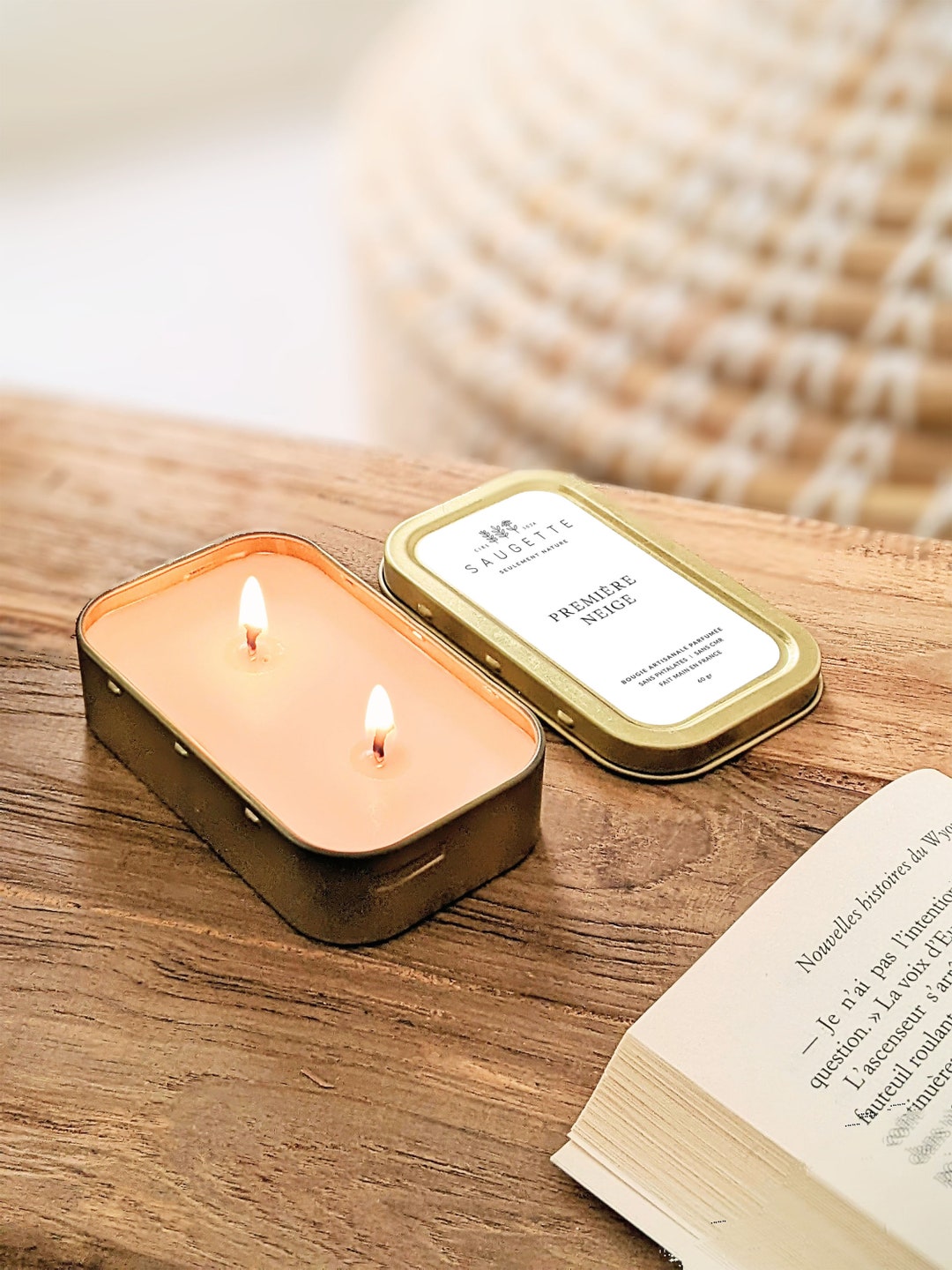 First Snow - Little Sagette - 2 Wicks - Handmade Scented Candle Made ...