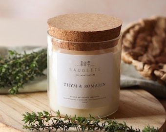 Thyme & Rosemary - Handcrafted scented candle made with natural soy wax