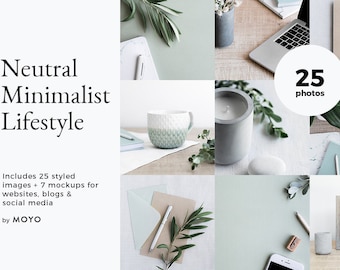 Neutral Minimalist Lifestyle Stock Photo Bundle