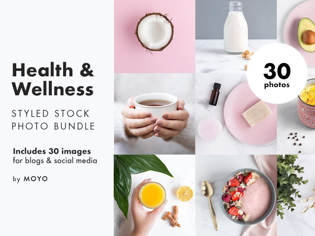 Wellness Stock Photo Bundle, 30 Pastel Health Beauty Food Lifestyle ...