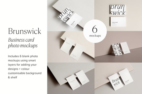 Neutral Business Card Mockups, Branding Mockups (PSD)