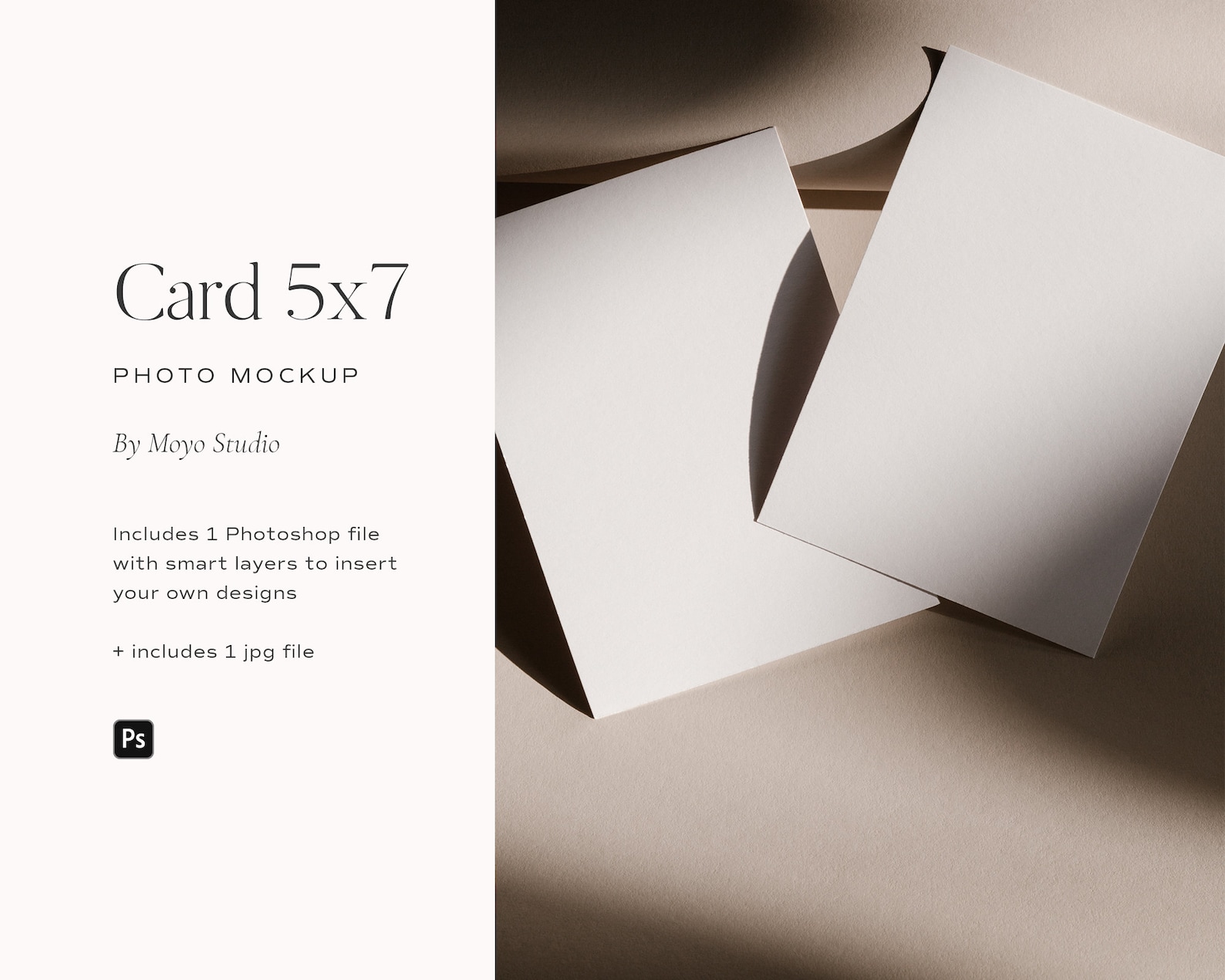 5x7 Stationery Card Mockup Minimalist Paper Mockup Wedding