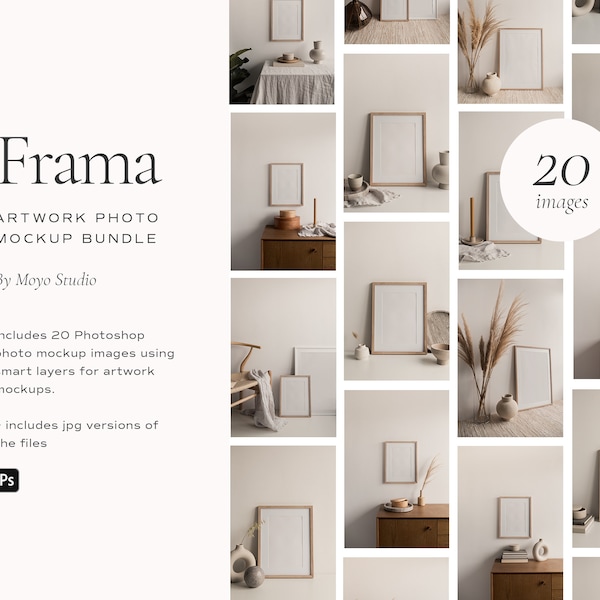 Frame Mockups, Minimalist Frame Mockups, Blank Frame Mockups, Wood Frame Mockups, Poster Mockups, Artwork Mockups, Frame Mockup Photo Bundle