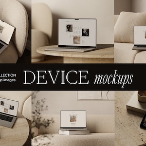 iPhone Mockups, iPad Mockups, MacBook Laptop Mockups, Device Mockups, Website, Branding, Custom Color, Photo Mockups, Mockups for Designers