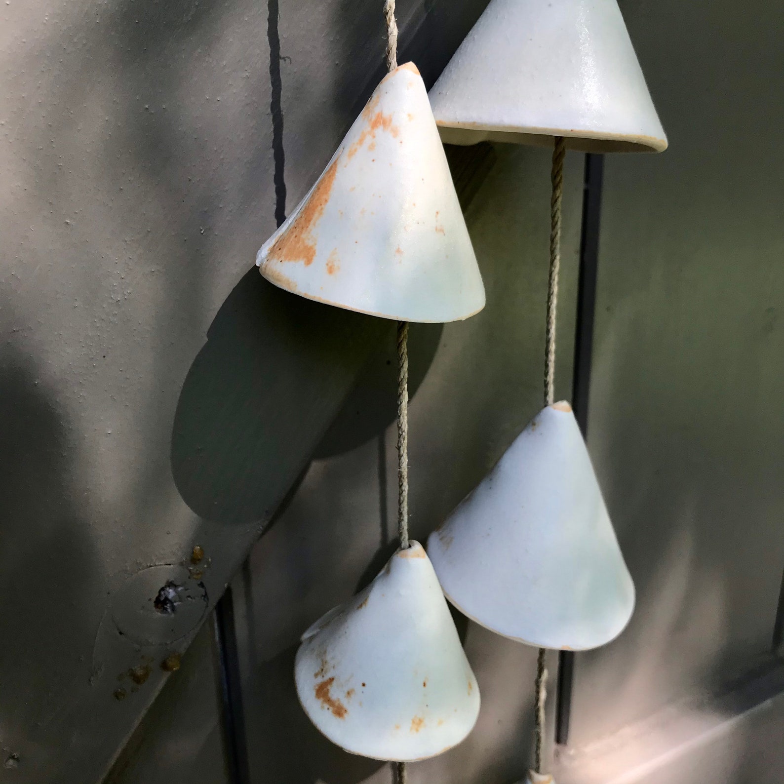 Ceramic Wallhanging White Ceramic Bells Handmade Home Etsy