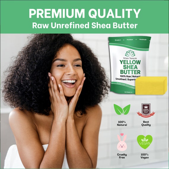 Better Shea Butter Yellow Shea Butter | Raw, Unrefined, Pure | Use for  Hair, Soap Making, DIY Lotions | 8 oz block