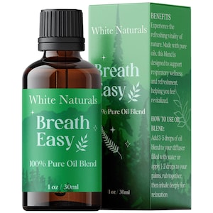 Mezcla de aceites esenciales Breathe Easy, aceite de aromaterapia refrescante para una respiración despejada y comodidad, aceites naturales 100 % puros para frescura, 1 oz