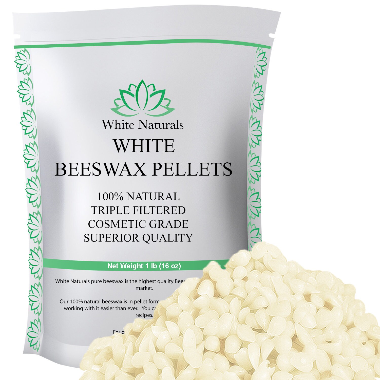 White Beeswax Pellets 16 Oz 1 Lb Pure Organic Natural Etsy