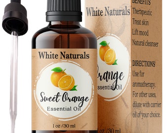 Organic Sweet Orange Essential Oil, Therapeutic Grade, 100% Pure Natural Orange Oil for Mood Lift, Refreshing, Clear Head with Diffuser