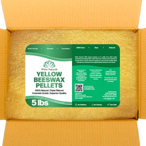 Bulk Organic Yellow Beeswax Pellets 5 lb Natural Cosmetic Grade Bees wax Triple Filtered Great For Diy Lip Balm, Lotions