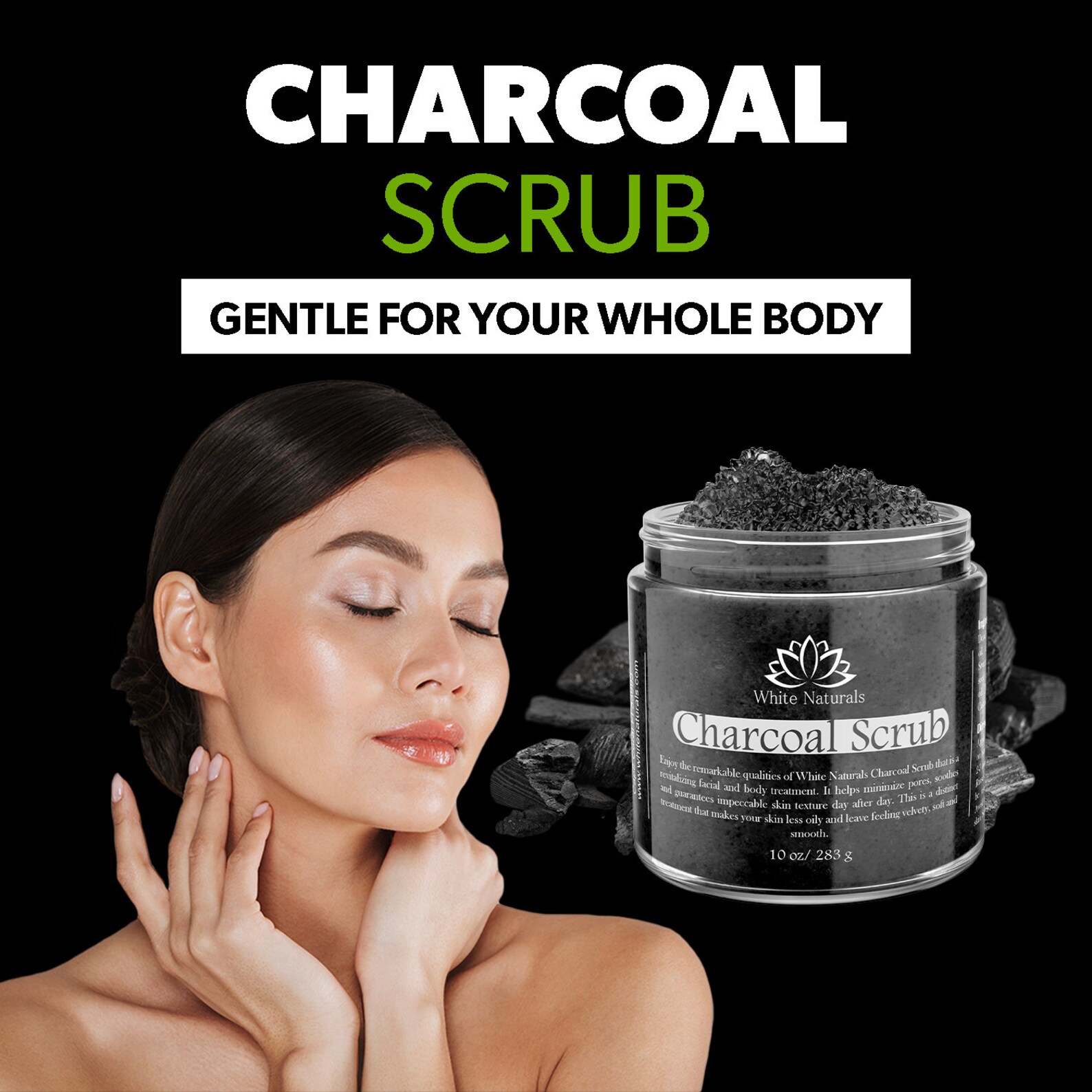 Activated Charcoal Face & Body Scrub All Natural and Organic Etsy