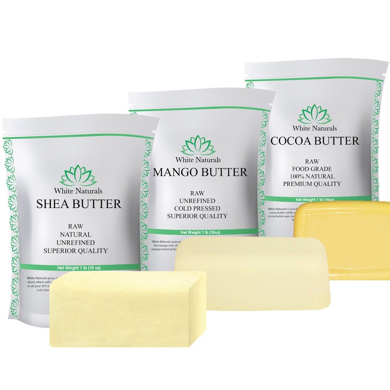 Shea Butter Cocoa Butter Mango Butter Set Each Butter is 1 Etsy