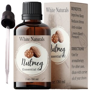 Organic Nutmeg Essential Oil, Undiluted Natural/Homeopathic Aromatherapy Scented, Great for DIY Candle Making, Massage 1oz