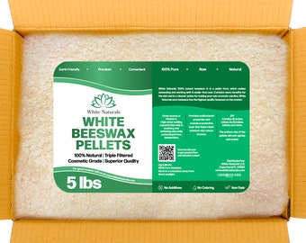 Schütten Sie weiße Bienenwachs-Pellets 5 Pfund, rein, organisch, kosmetische Qualität, dreifach gefiltert, ideal für DIY-Lippenbalsam-Lotionkerzen