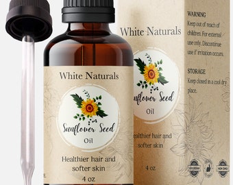 Sunflower Seed Oil, Aromatherapy Carrier Oil for Essential Oils Mixing,Cleanser for Face Anti Aging Skin Care&Moisturizing Body Oil Dry Skin