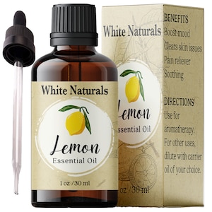 Organic Lemon Essential Oil, Home Essentials for Fantastic Aromatherapy, Non-GMO & Vegan Oil for Diffuser, Fresh and Relaxing Scent