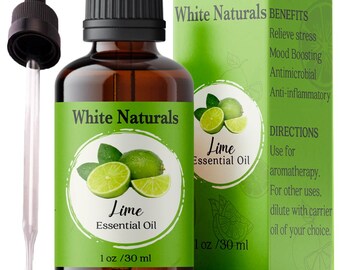 Lime Essential Oil, 100% Pure Cold-Pressed, Uplifting Citrus Aroma